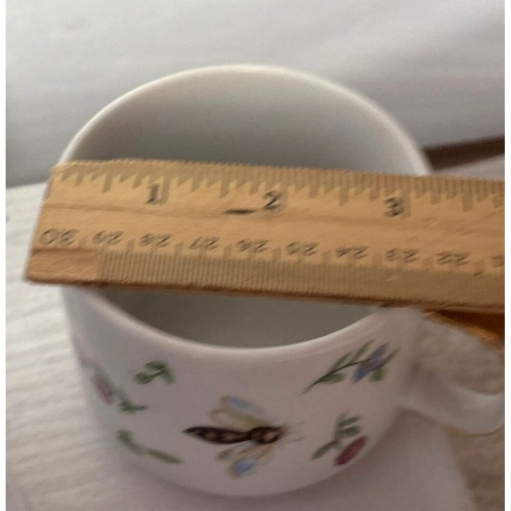 Teaopia Butterfly Tea Cup & Saucer Set of 2 Porcelain Bees Floral - Picture 13 of 13